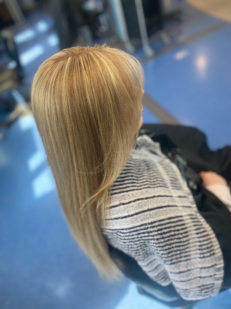 Long straight blonde hair